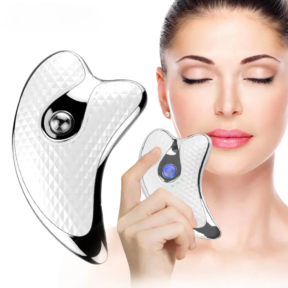 Masseur de beauté de sable de Melon de Lifting de visage panneau de sable de Melon électrique chauffage Vibration masseur Facial panneau de thérapie rouge et bleue T