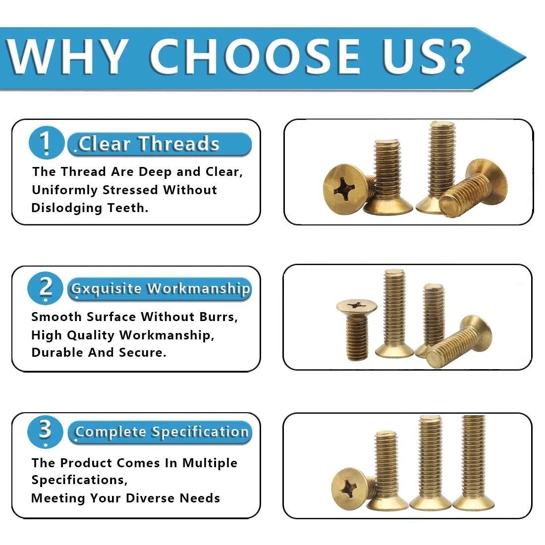 1~100pcs Brass Flat Phillips Machine Screws M2 M2.5 M3 M4 M5 M6 M8 M10 M12 Countersunk Bolt Length 4mm To 70mm