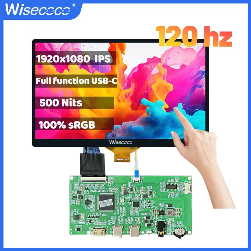 

Wisecoco 7-дюймовый IPS ЖК-дисплей 120 Гц 1920*1080 TFT сенсорный экран для портативного портативного игрового устройства Raspberry Pi PS5/4 телефона