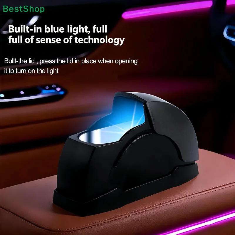 ★Premium Windproof Car Night Light Door Ashtray - Sleek Design With Metal Lining, Seamless Integration For Perfect Ash Control