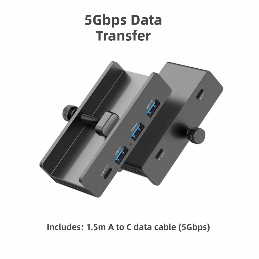USB3.2/3.0/2.0 USB HUB Clamp 5Gbps Power Supply USB Splitter Adapter Universal External Multi Splitter External Connectivity