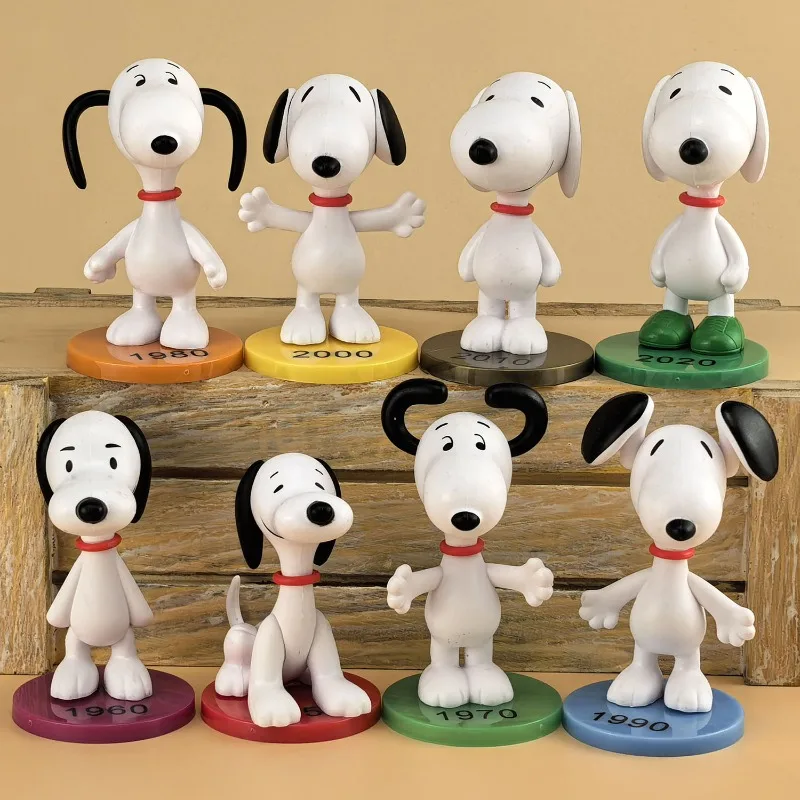 

Набор из 8 фигурок Снупи: Аниме-компаньон для путешествий, приключенческая мультяшная кукла, украшение для рабочего стола и дома, милый трендовый подарок, оптом