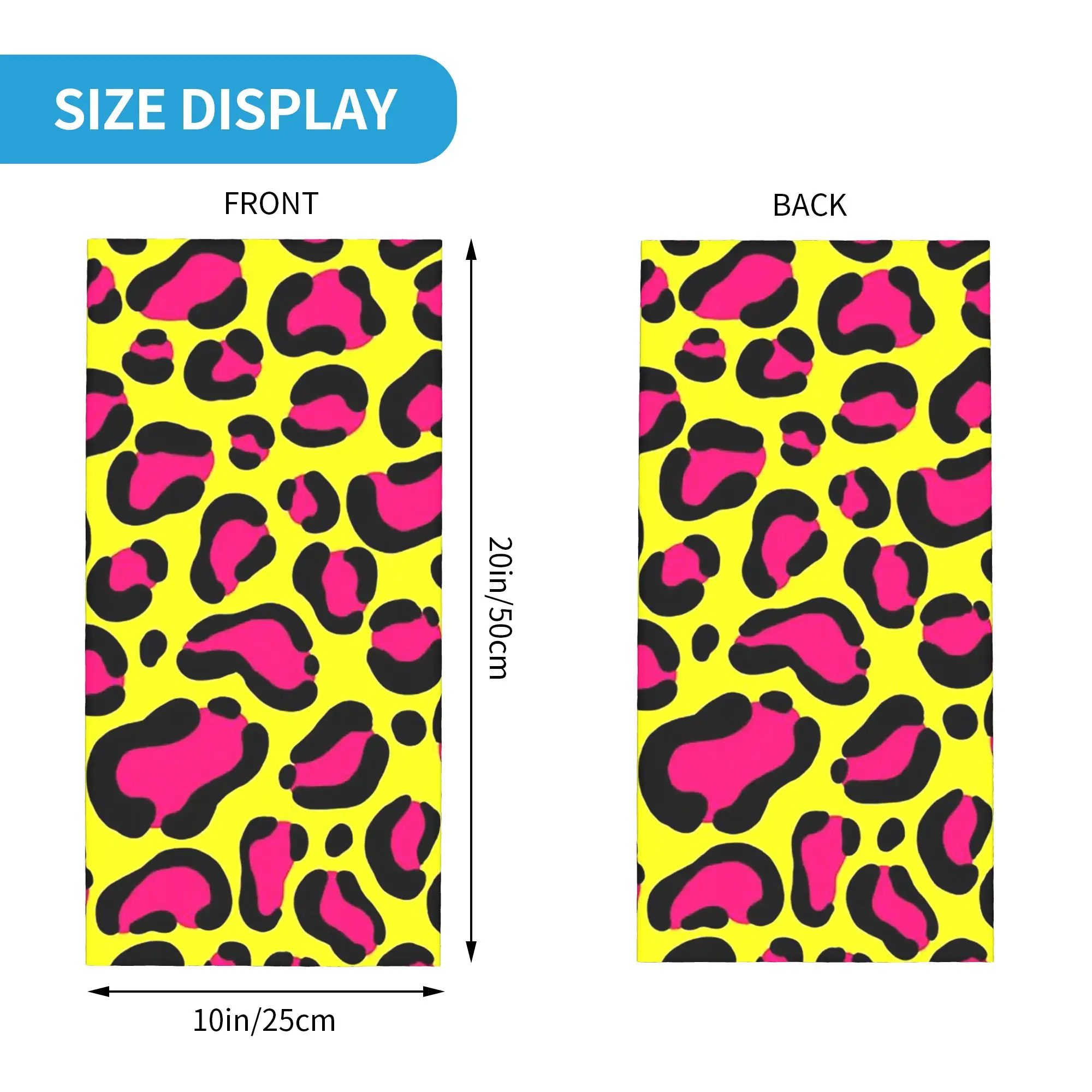 Leopard Print Bandana Neck Gaiter Printed Mask Scarf Headwear Running for Men Women Adult Winter