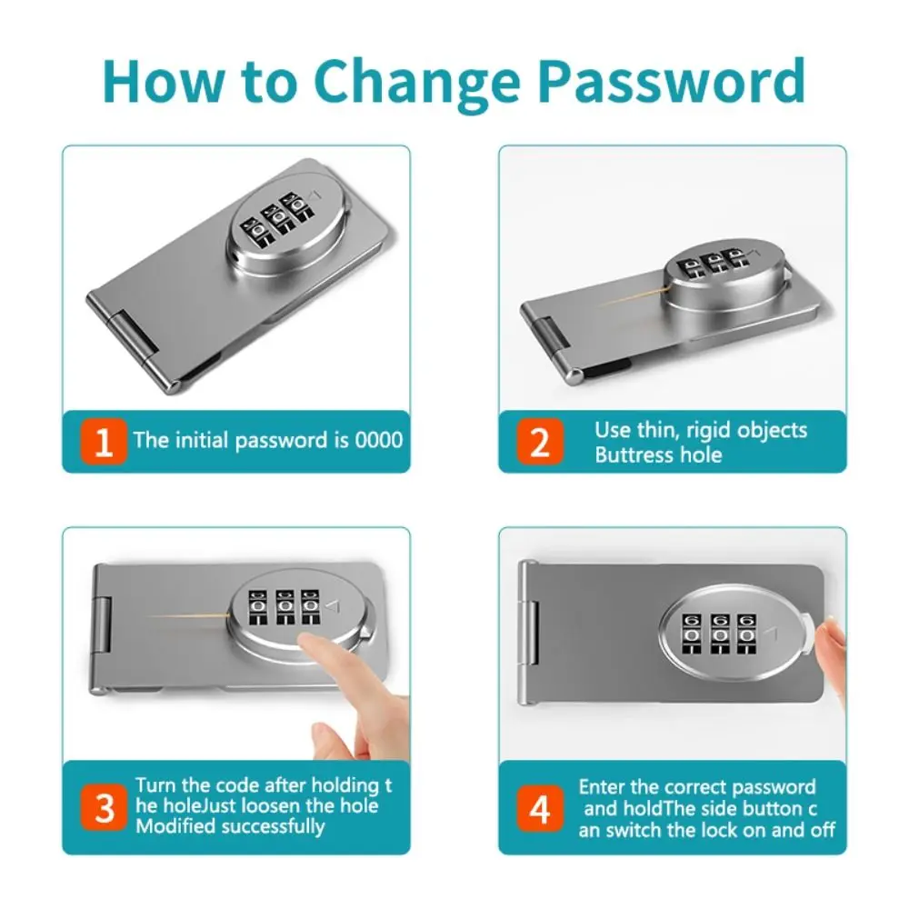Mechanical Digit Mechanical Password Lock Metal 3 Digit Cabinet Password Locks Resettable Anti-open Safety Protection Device