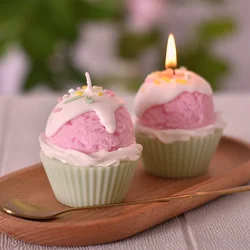 3D Simulated Cup Of Ice-cream Ball Shape Silicone Candle Mold Epoxy Resin DIY Ice-cream Candle Mold Wax Making Soap Cake Mold