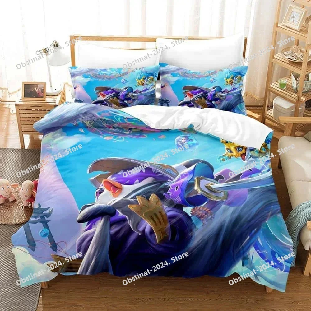 

New Game Teamfight Tactics Bedding Set Printed single Comforter Quilt Bed Cover Duvet Cover Pillow Case 3 Pieces Kids Adult Size