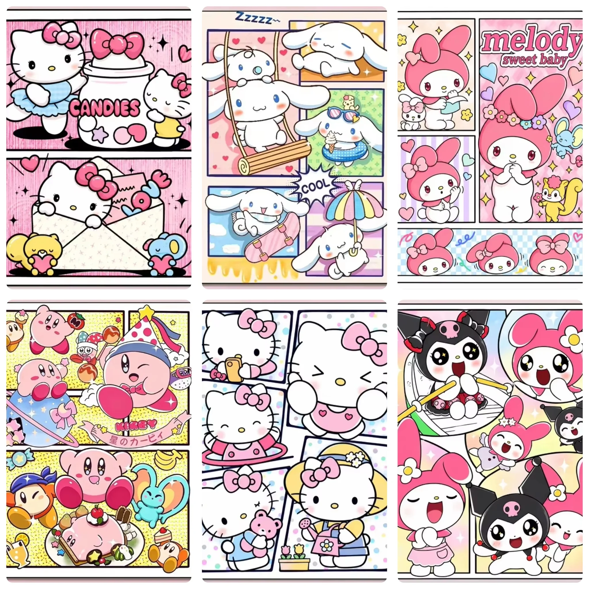 500/1000/1200/2000PCS Puzzle Sanrio Hello Kitty Cinnamoroll Kirby Comic Jigsaw Home Decor Family Interactive Gift Holiday Gifts