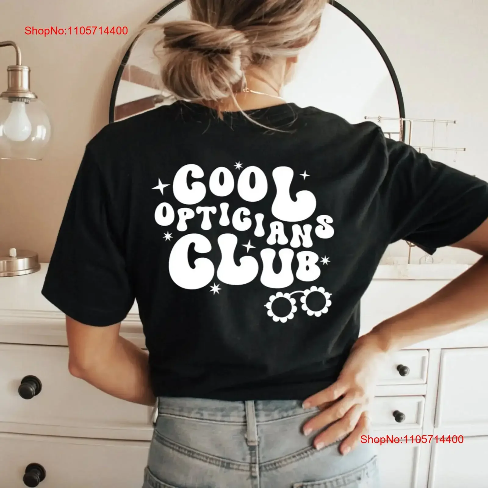 Cool Opticians Club Retro Front Back T Shirt Optometry Ophthalmology Optical Optician Future Doctor School ABO vintage Washed
