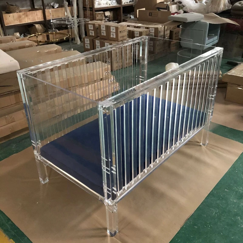 

Acrylic crib neonatal bed crystal children's bed transparent crib height adjustable