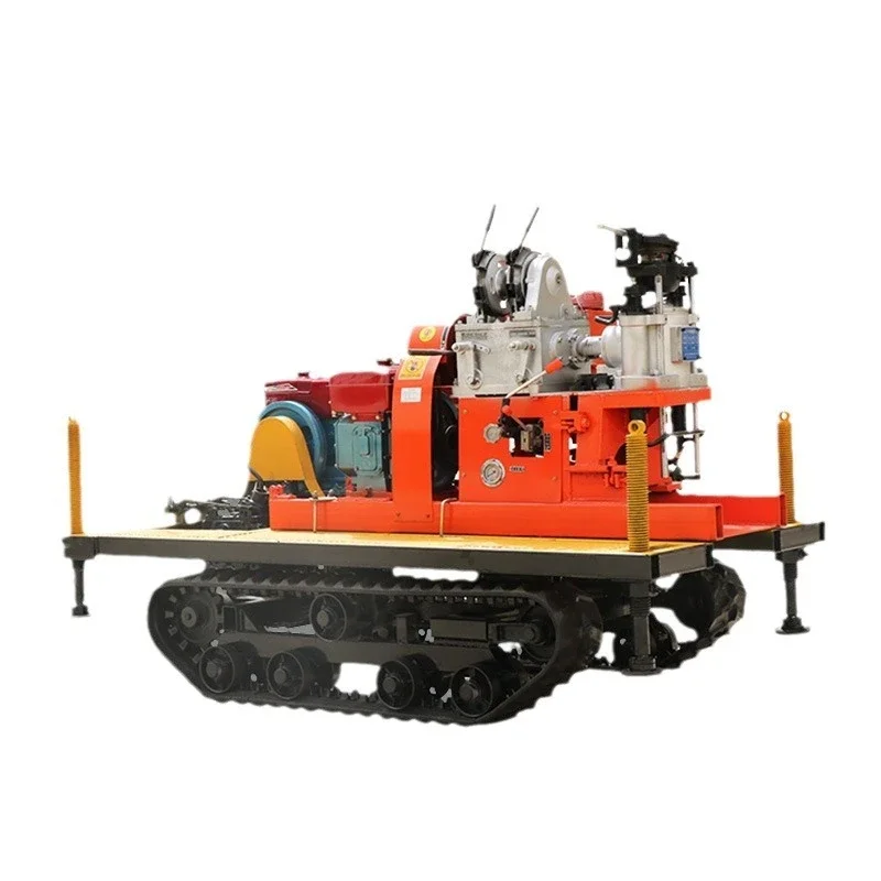 Small crawler type geological lightweight hydraulic core drilling rig