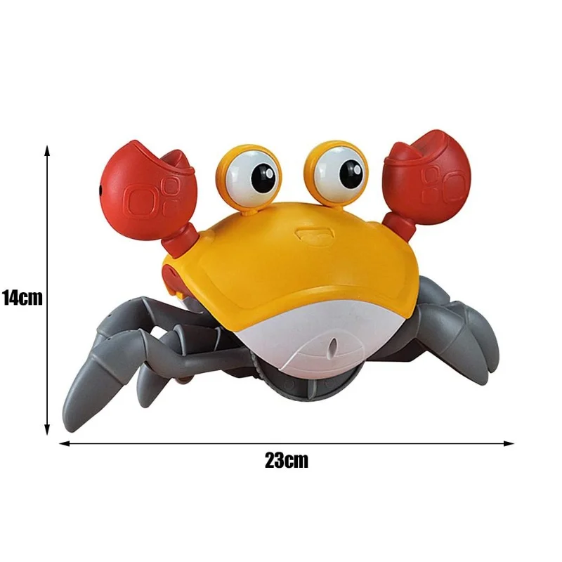 ของเล่นปูไฟฟ้ามีเสียงเพลง ชาร์จผ่าน USB ของเล่นปูไฟฟ้าอัตโนมัติ ของเล่นปูตลกหลบหนีได้ สำหรับเด็ก เป็นของขวัญ