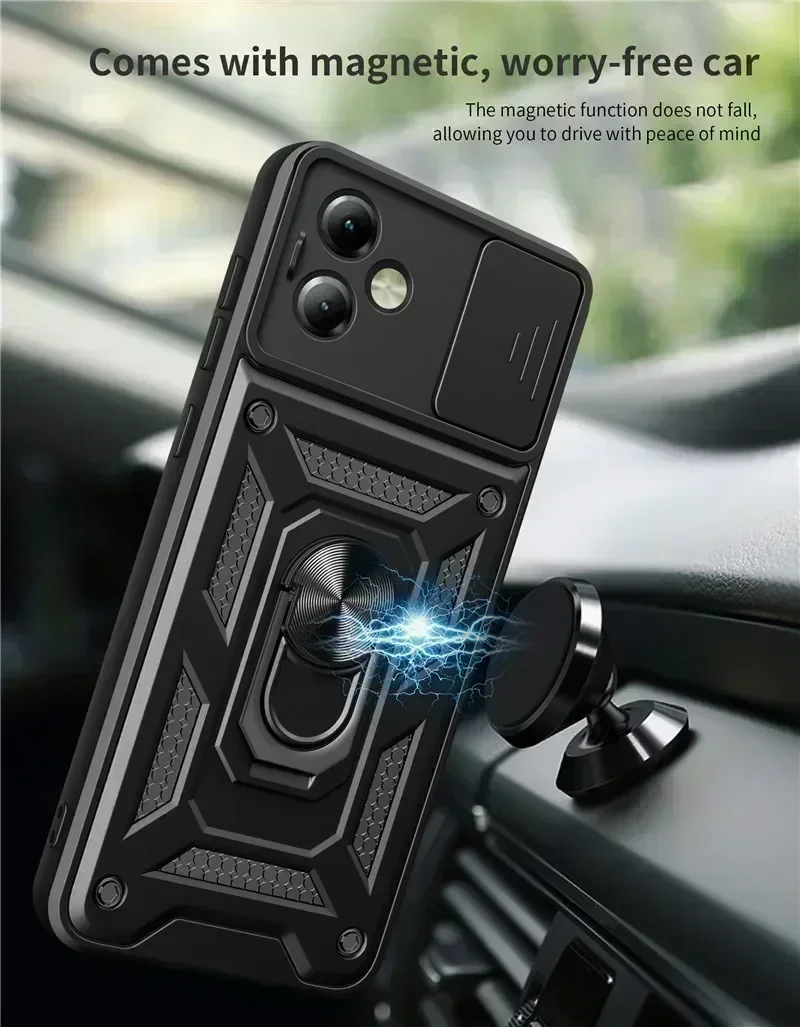 For Motorola Moto G14 G54 G84 Case Armor Shockproof Camera Protection Phone Cases For Moto G14 G54 G84 Ring Holder Back Cover