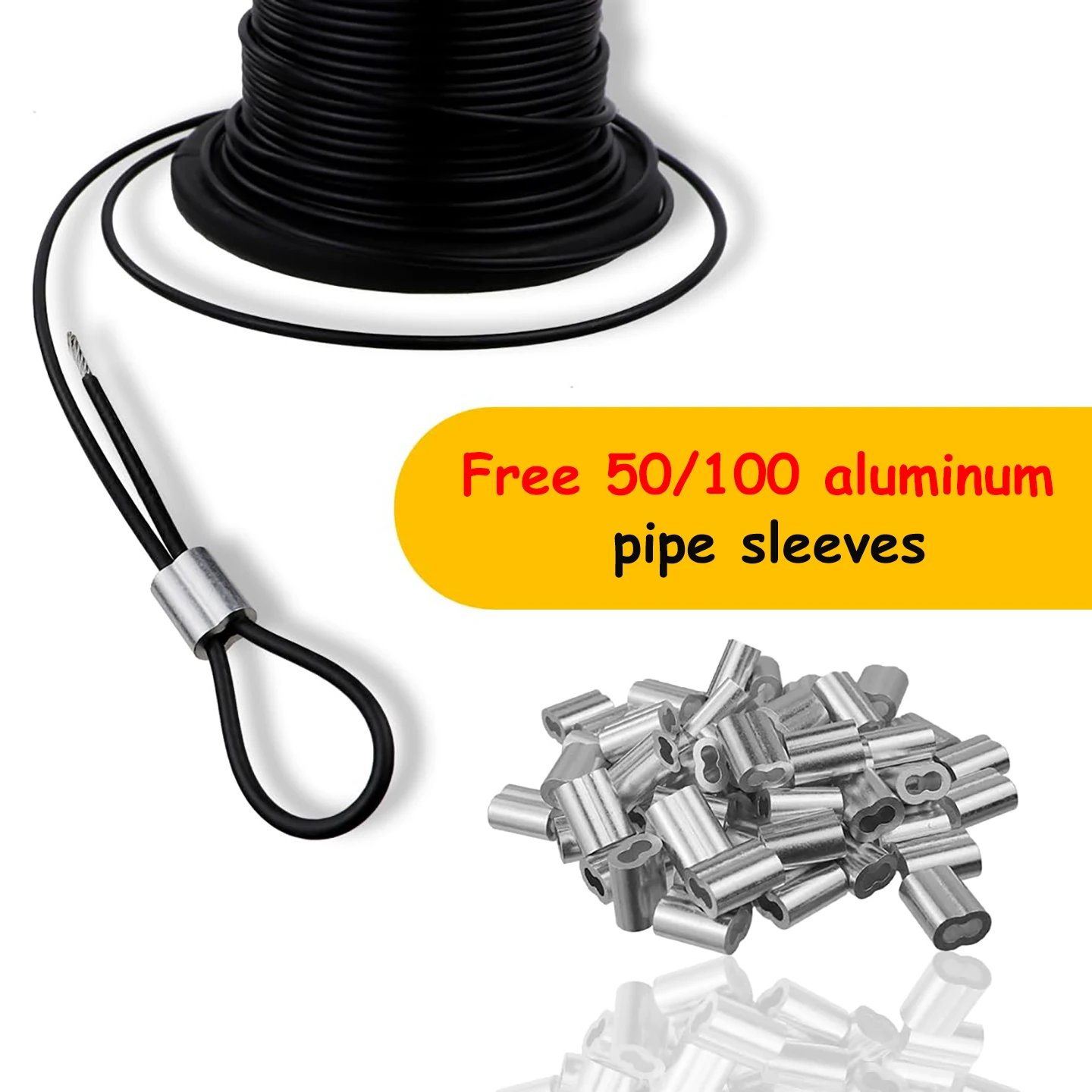Picture 4: 304 Stainless Steel 2mm Wire Rope Cable with Black PVC Coating on the Surface - Used for String Lights and Clotheslines
