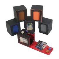 100+ Load Trading Card Deck Box with 2 Dividers PU Leather Magnetic Closure Game Card Storage Box for YuGiOh MTG Sport Cards