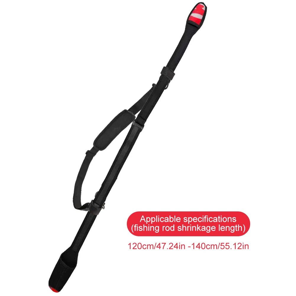 المحمولة الصيد رود حمل حزام قابل للتعديل الصيد رود حقيبة التخزين مقاومة للاهتراء السحابة التعادل الصيد الملحقات