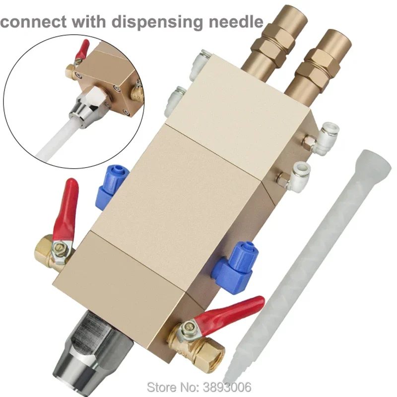 Big Flow Pneumatic AB Liquid Glue Adhesive Dispensing Suck Back Double Cylinder Valve