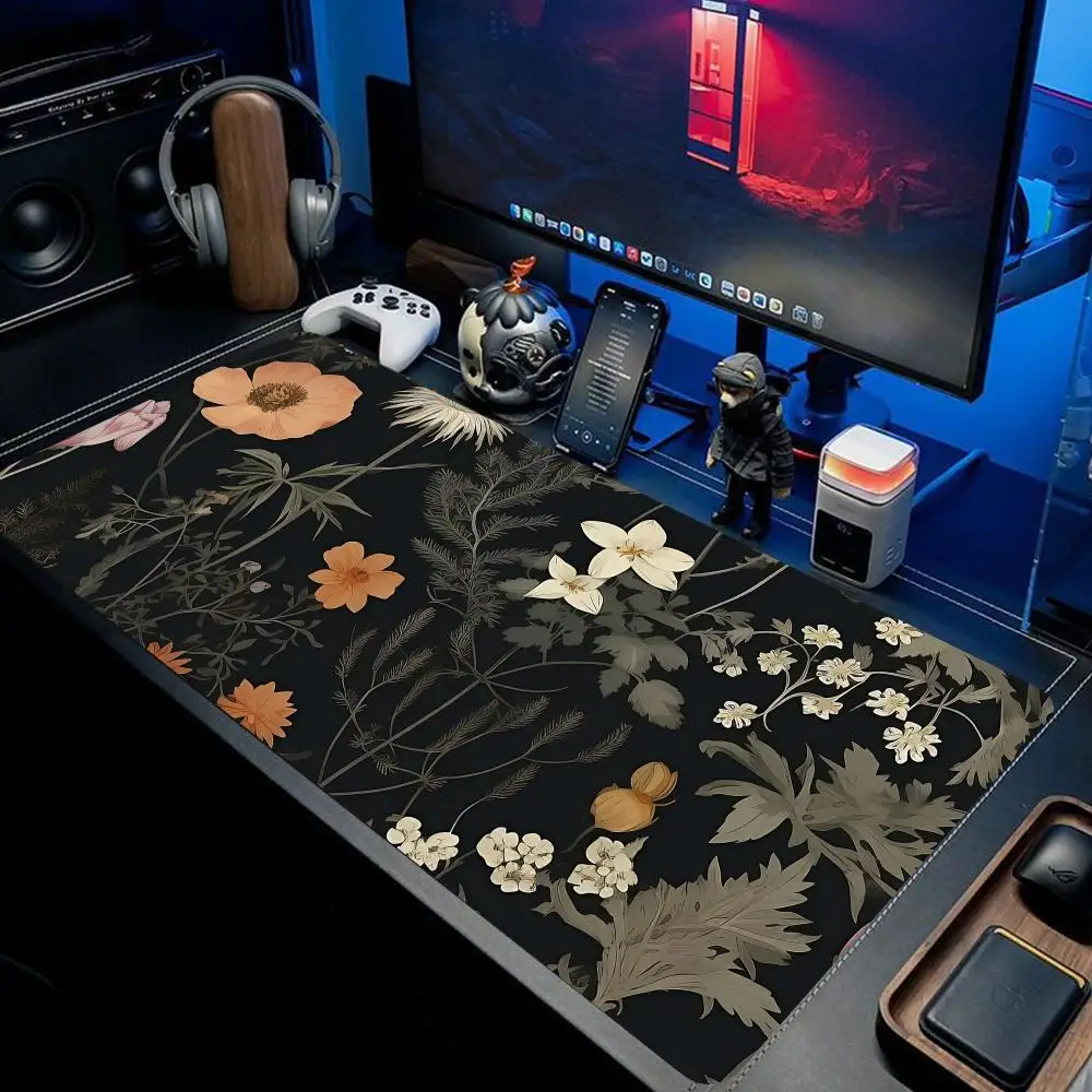

Plant green flower plant Mouse Pad large keyboard mouse desk pad non-slip rubber gaming mouse pad laptop mouse carpet
