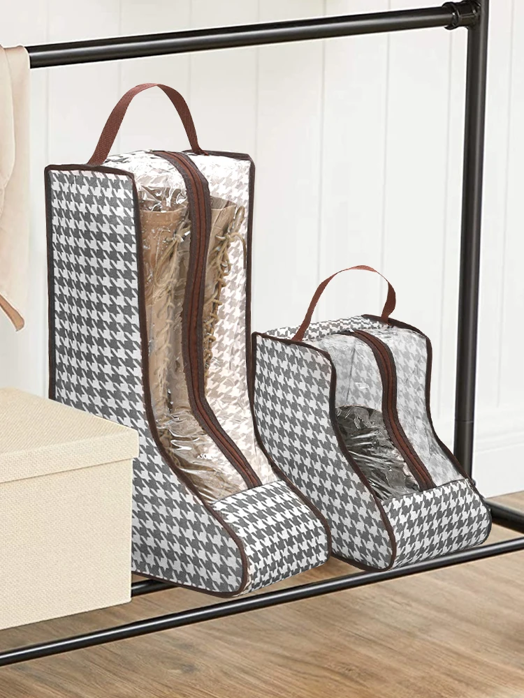 Sac de rangement pour chaussures, 6 pièces, sac de rangement transparent pour bottes courtes et hautes, sac de protection étanche et anti-poussière pour voyage, organisateur de chaussures portables