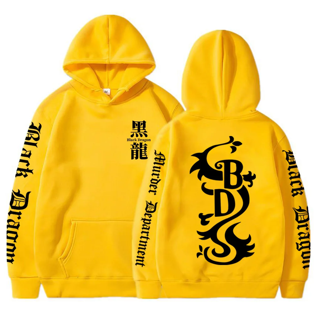 Men Women Tokyo Revengers Anime Hoodies Black Dragon Graphic Printed Hooded Plus Size Sweatshirt Harajuku Pullover Clothing