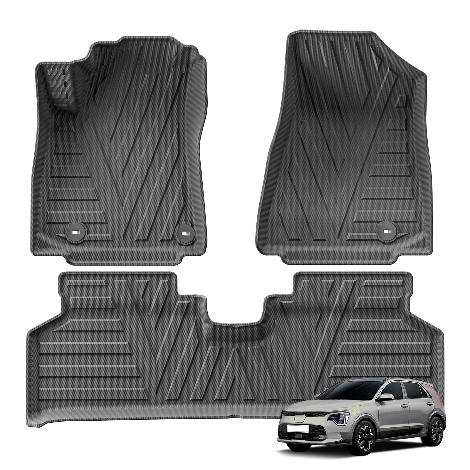 

For NIRO EV 2023 2024 2025 TPE Car Floor Mats All Weather Waterproof Anti-Slip Foot Pad Cargo Liner Anti Dirty Pads