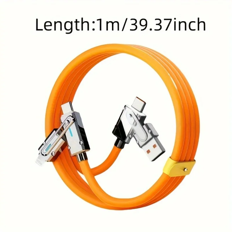 4in1 120W USB Type-C to Type-C PDケーブル 3in1 PD 100W急速充電データケーブル iPhone、Samsung、Xiaomi対応 データ充電ワイヤー
