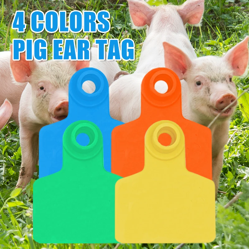 Многоцветная пластиковая бирка из ТПУ с коровьими ушками без надписей, крупный рогатый скот, овца, свинья, идентификационная карта животного, сделай сам, рукописный знак, 100 шт.