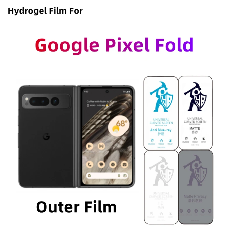 Película de hidrogel mate para Google Pixel Fold, Protector de pantalla exterior HD para Google Pixel Fold, cuidado de los ojos, protección mate de privacidad, 2 uds.