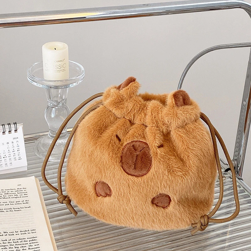 ✰✪Capybara Plush Storage Bag Students Pencil Pouch Stationery Lovely Headphone Cute Capybara Handbag For Party Decor Supplies
