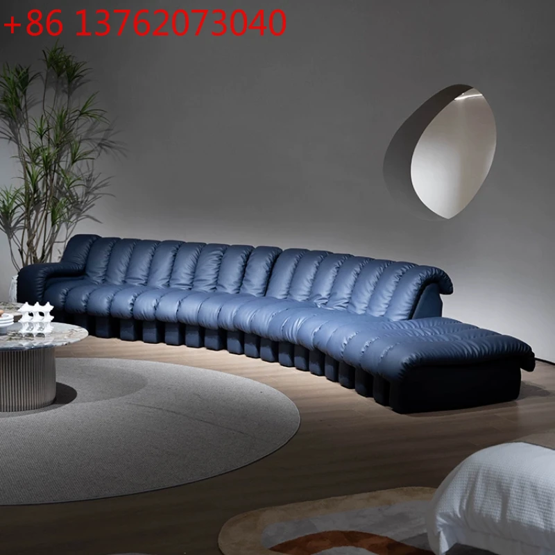 

Итальянский легкий роскошный кожаный диван-змея, изогнутый диван DS600, большой плоский пол на вилле, дизайнерская комбинация модулей