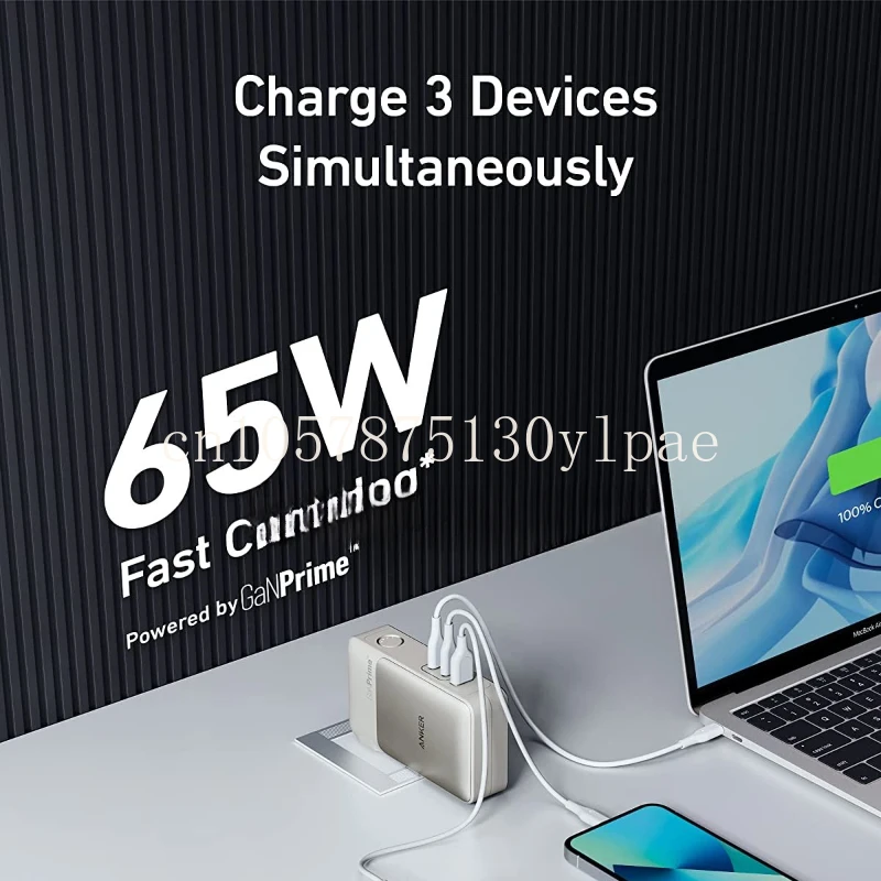 For IphonePortable Charger Powerbank 10000 MAh  Mobile Power 733 GaN 65W USB-C Charger & Power Bank