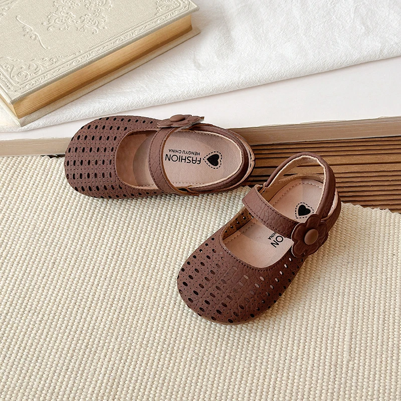 

Children Fashion Mary Jane Shoes 2026 New Toddler Vintage Kids Causal Flat Shoes Hollow-out Breathable Girls' First Walker Shoes