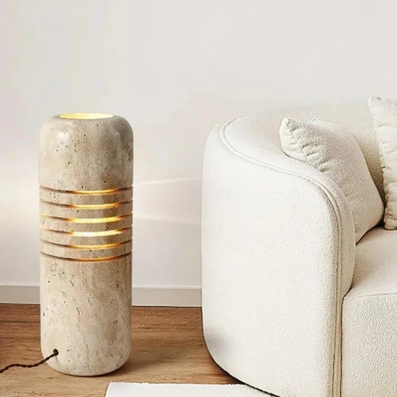 

Wabi-sabi Travertine Vase Floor Lamp Living Room Restaurant Coffee Ambient light Table Hotel 3000K Japanese Creative Floor Lamp