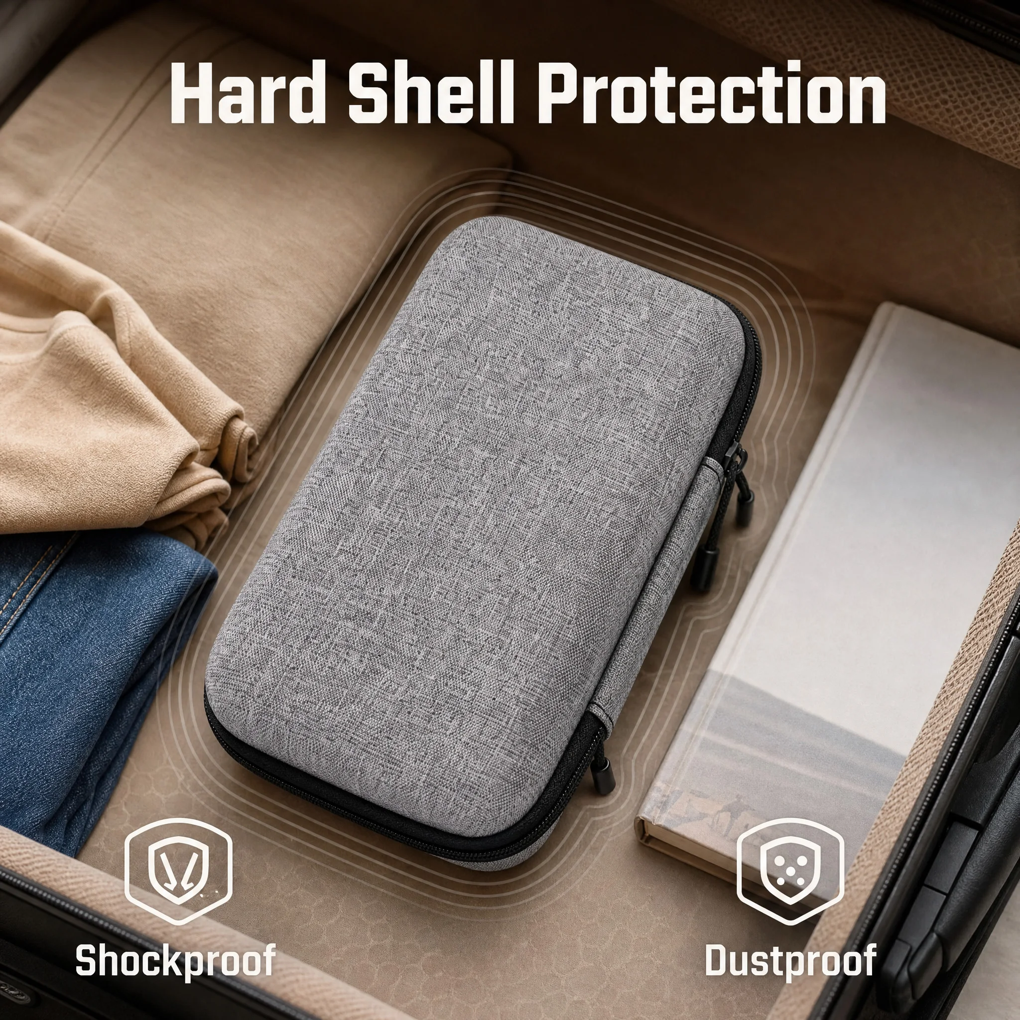 Portable Storage Bag For Roku Fire TV Stick Organizer Waterproof Shockproof with HDMI Cable Charger Earphones Carabiner Hook - view 6