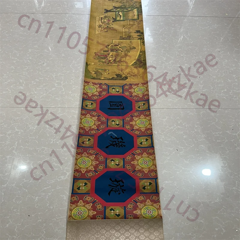 

Китайская древняя рисованная бумага, картина с изображением персонажей, картина Цю Иня «Сюаньцзи», длинная свитковая живопись