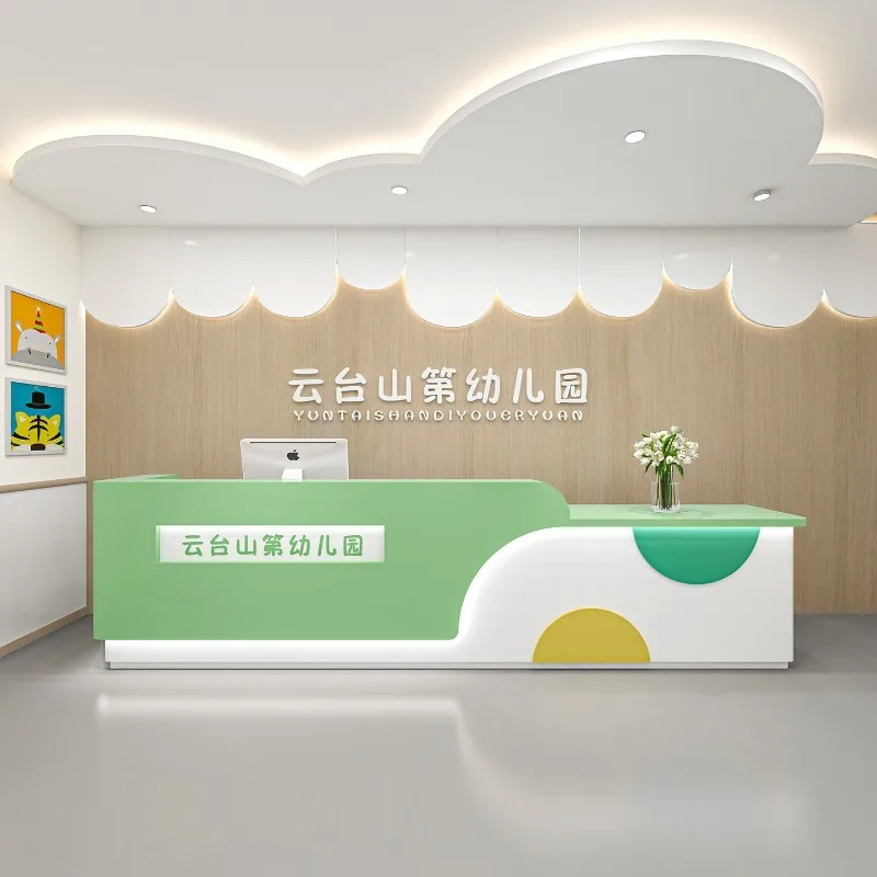 Deep Storage Front Desk Reception Counter White Classic Business Reception Desks Beauty Salon Mostrador Recepcion Furniture