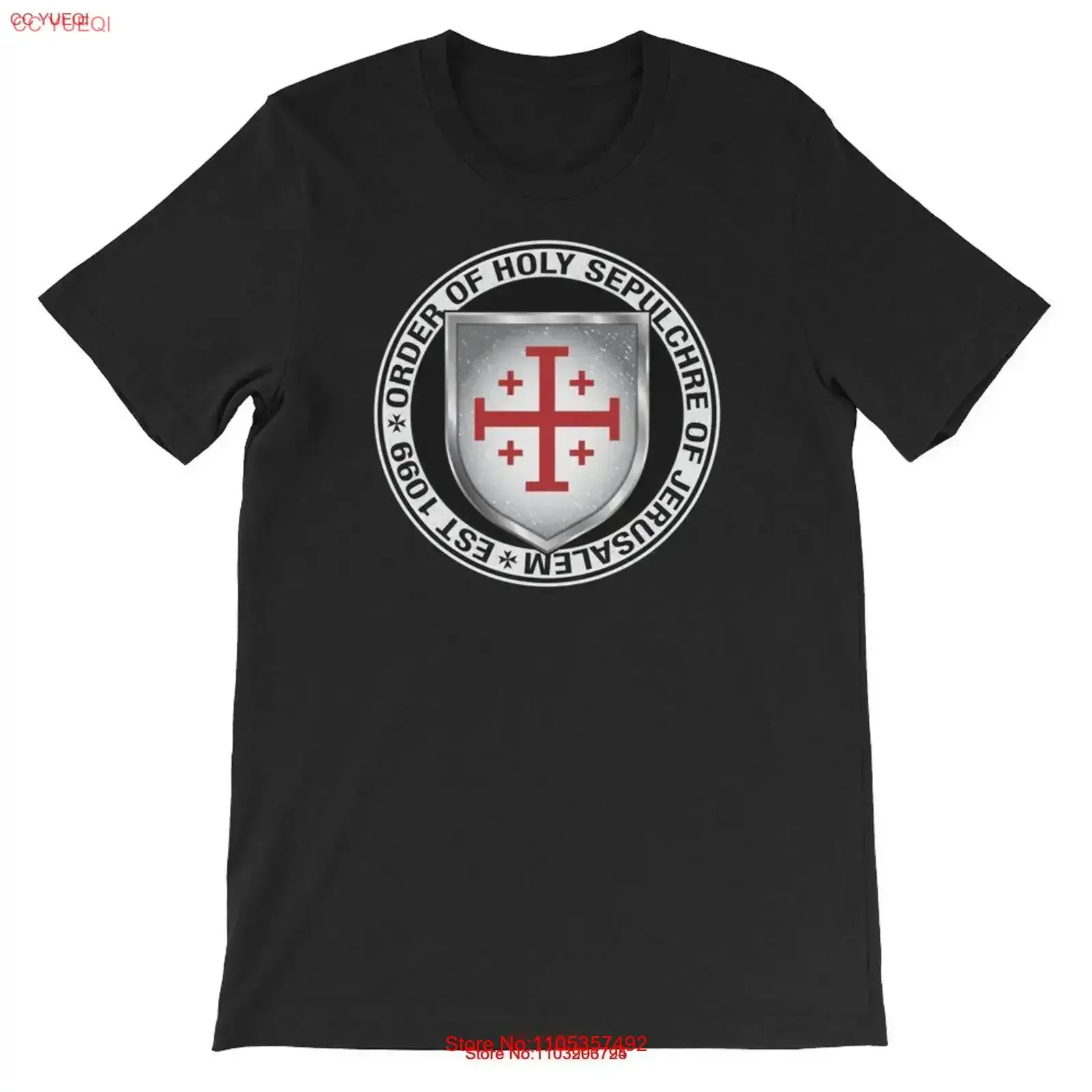 Order of the Holy Sepulchre Jerusalem Shield T Shirt vintage Washed Breathable Versatile Soft Stretched Unisex Stylish fashion