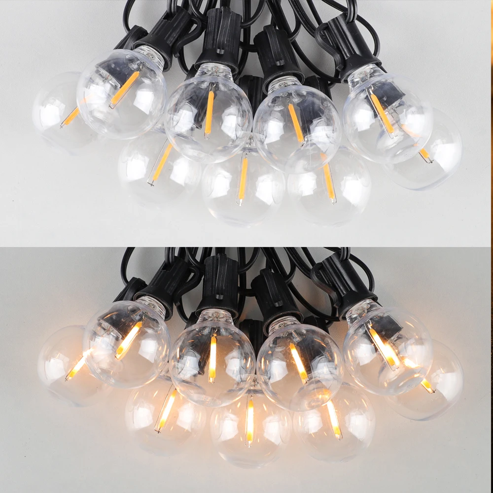 Plastics G40 Outdoor Light Output 24V String Light Waterproof Shatterproof Garland Lights Camping Garden Party Decoration Lights