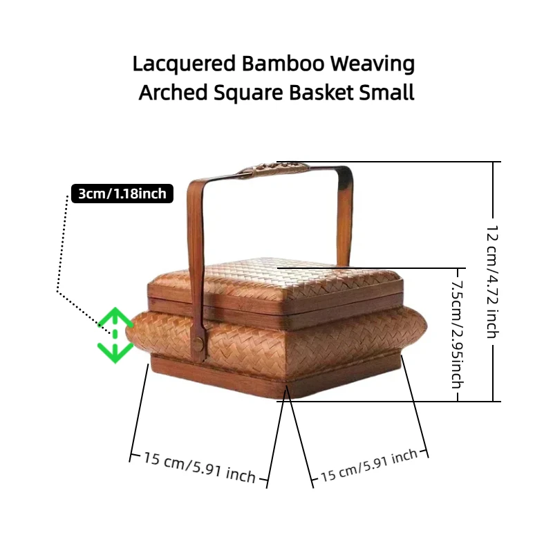 Environmentally friendly retro bamboo woven fruit plate kitchen counter bamboo crafts