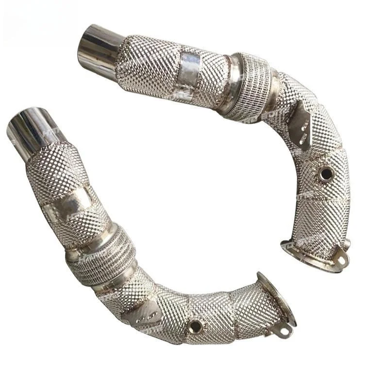 Custom Turbo Downpipe for  M5/M6 F06/F10/F12/F13 4.4TT 2012-2016 SS304  Catalytic Converters Downpipe with Heat Shield
