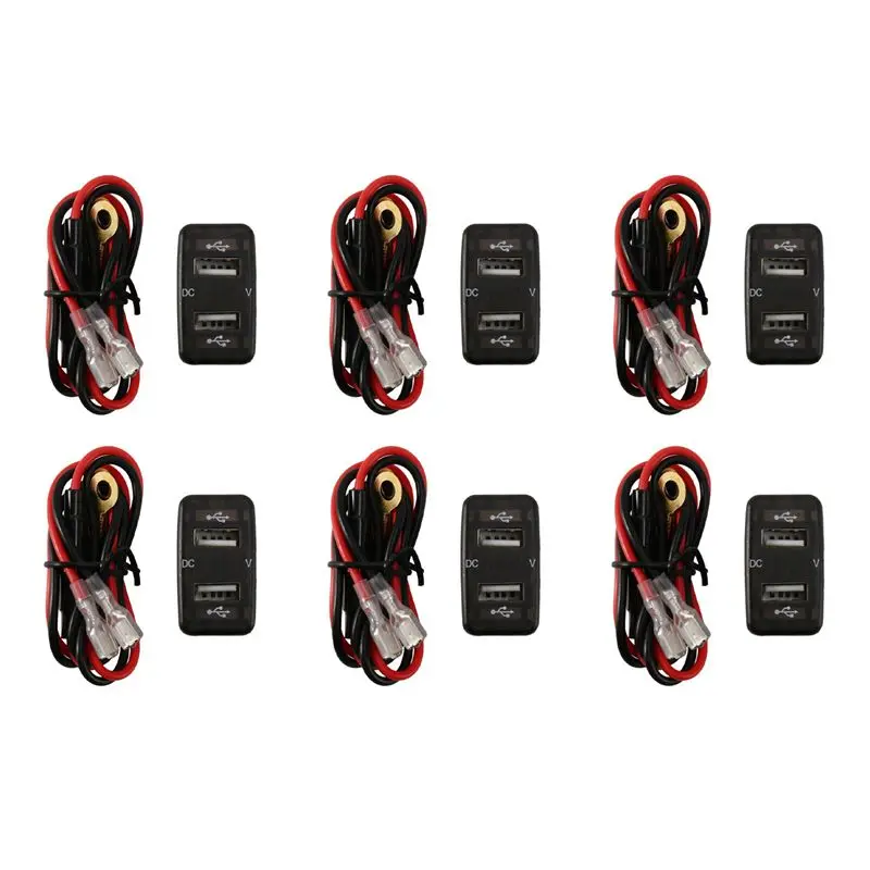 

M50K-6X Car Socket Dual Usb Port Charging Volt Display Adapter Fit For Toyota Blue