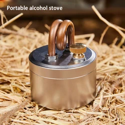 Portable Mini Camp Alcohol Stove - Solid Shell Powerful Safe Spirit Burner Strong Fire Burning for Outdoor Camping Cooking