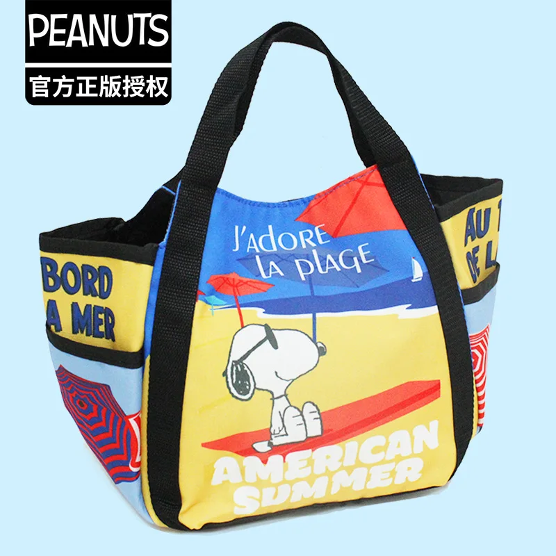 Authentieke Cartoon Anime Snoopy Grote Capaciteit Tote Lunchbox Handtas