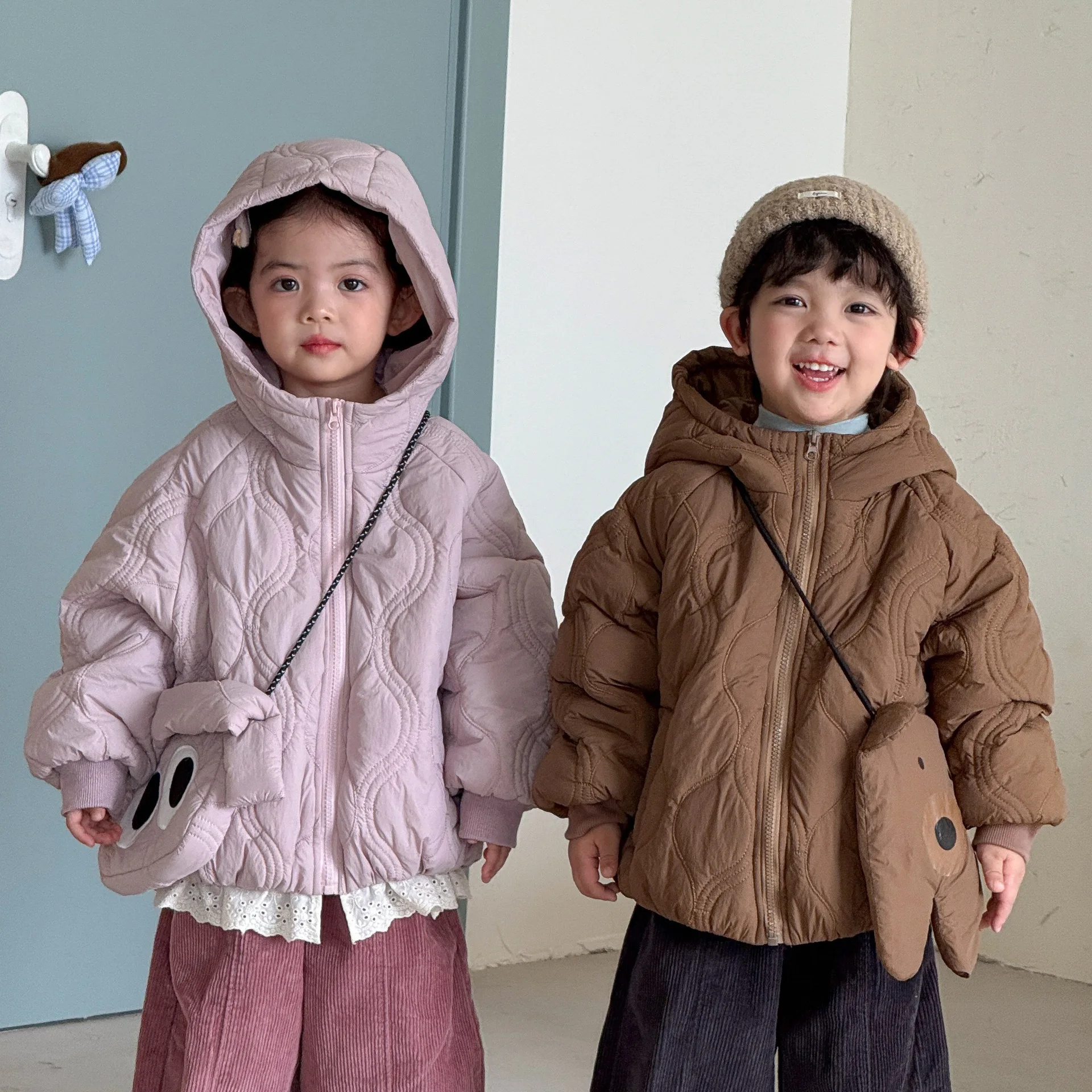 Children's Cotton Jacket Hooded Boys and Girls Cotton Jacket 2026 New Autumn and Winter Baby Cotton Jacket