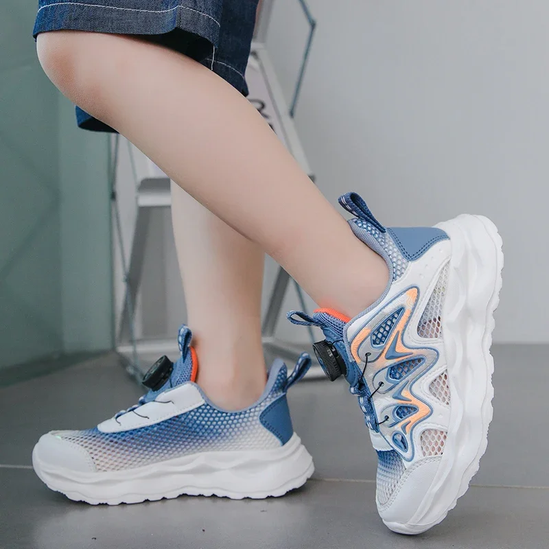 รองเท้าเด็กผู้ชายรองเท้าผ้าใบเด็กรองเท้าลำลองตาข่ายระบายอากาศน้ำหนักเบาสำหรับเด็ก SNEAKER anak Laki Laki เทนนิสโรงเรียนกีฬาสำหรับเด็กอายุ4ถึง12ปี