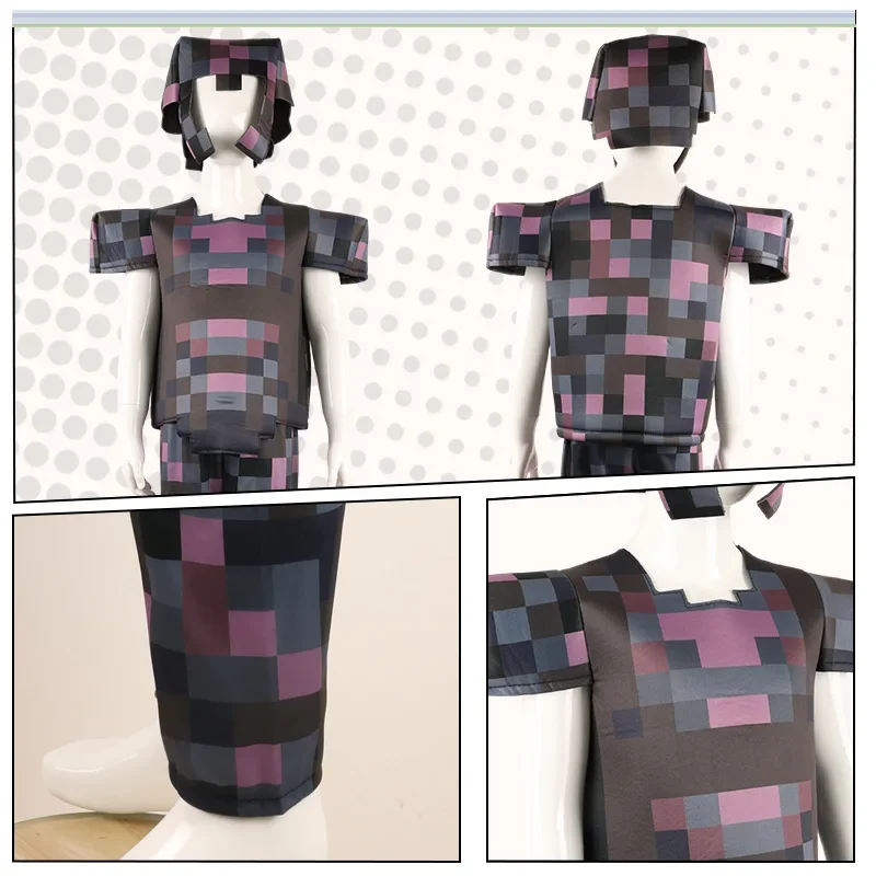 أزياء الهالوين التأثيرية الفاخرة My World Minecraftinglys مجموعات أزياء سلسلة درع الماس لهدايا الألعاب التنكرية
