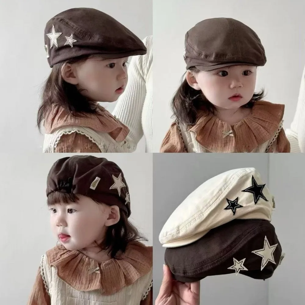 

New Fashion Beret Five-pointed Star Lightweight Sun Hat Newspaper Hat Autumn and Winter