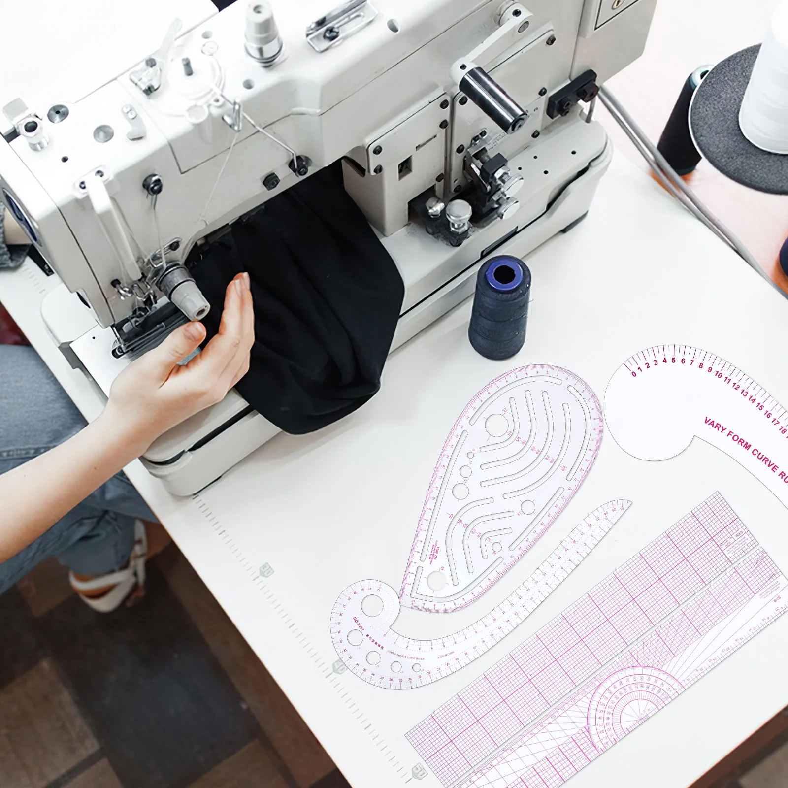 

1Set Sewing Ruler Set French Curve Plastic Flexible Cutting Hemming Curve Tailor Rulers Fabric Quilting Guides