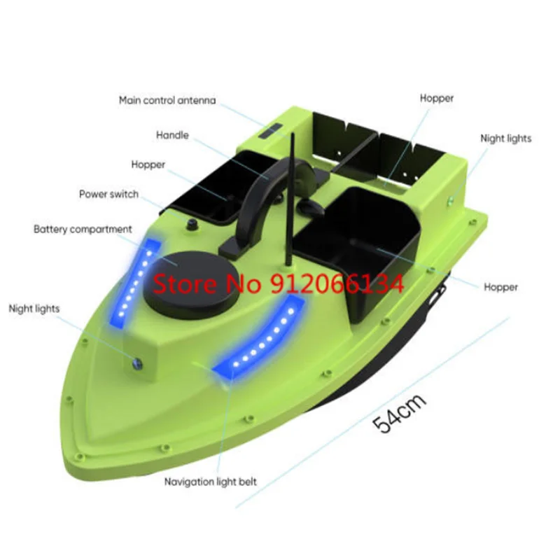 99GPS Smart Cruise Sonar Fish Finder High Speed RC Fishing Boat 4Hopper 600M 3KG Waterproof Lighting Remote Control RC Bait Boat