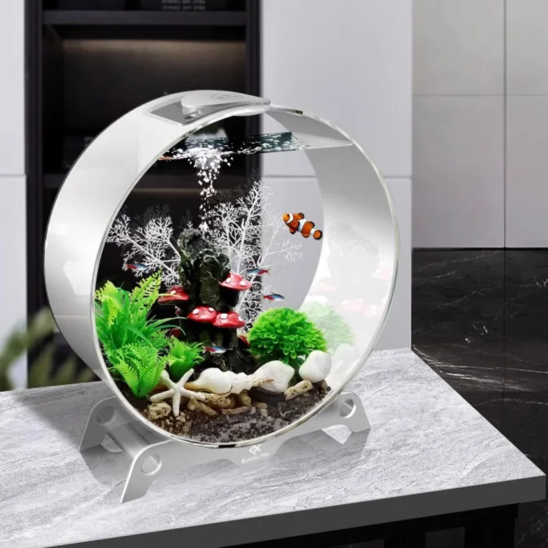 

Ecology Light Fish Tank Living Room Desktop Aquatic Pet Supplies Nordic Home Fish Tank Landscaping Glass Aquarium Pour Aquarium