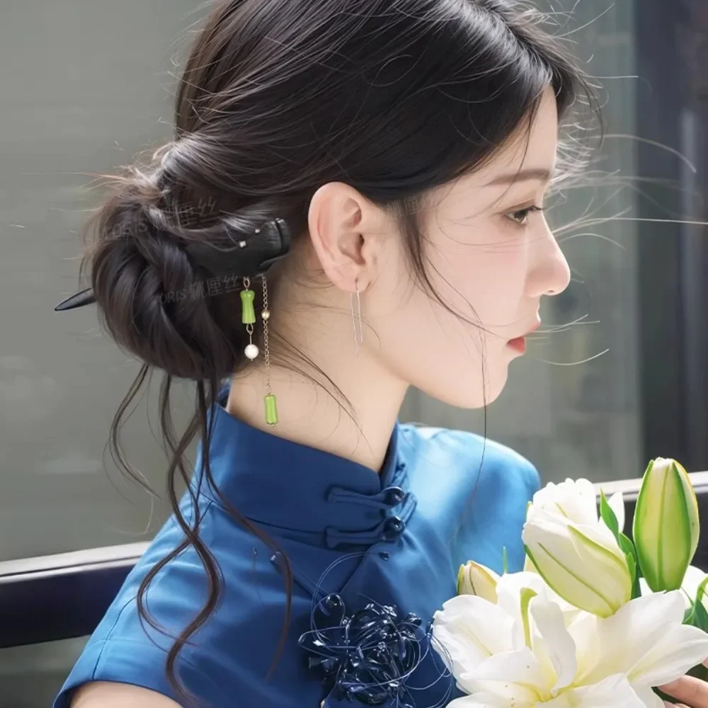 Chignon sintetico Parrucca acconciatura panino Hanfu in stile antico Parrucca naturale soffice e finta Estensione borsa per capelli